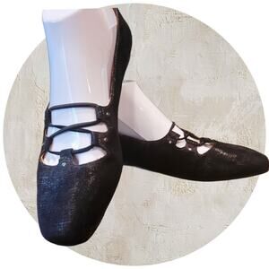 Nurture by Lamaze Shoes Maeleigh Black Shimmer Leather Flats Size 7.5 M